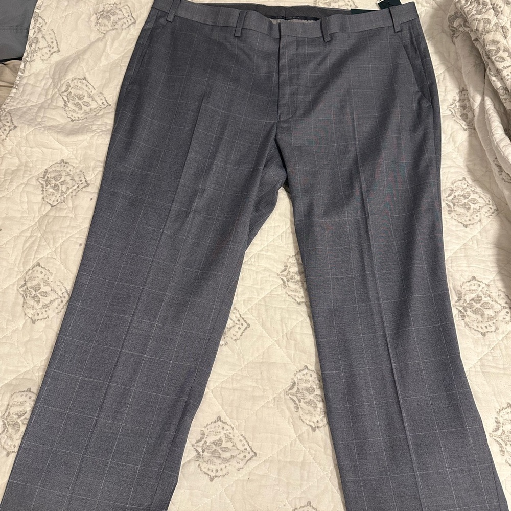 Perry Ellis Charcoal Checkered Trousers